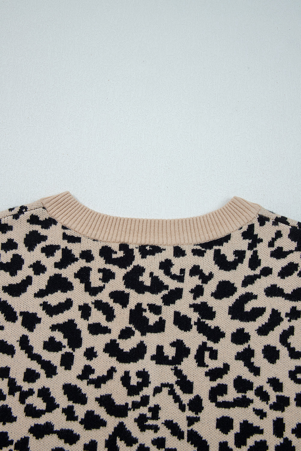 Orange Leopard Drop Shoulder Knitted Cardigan