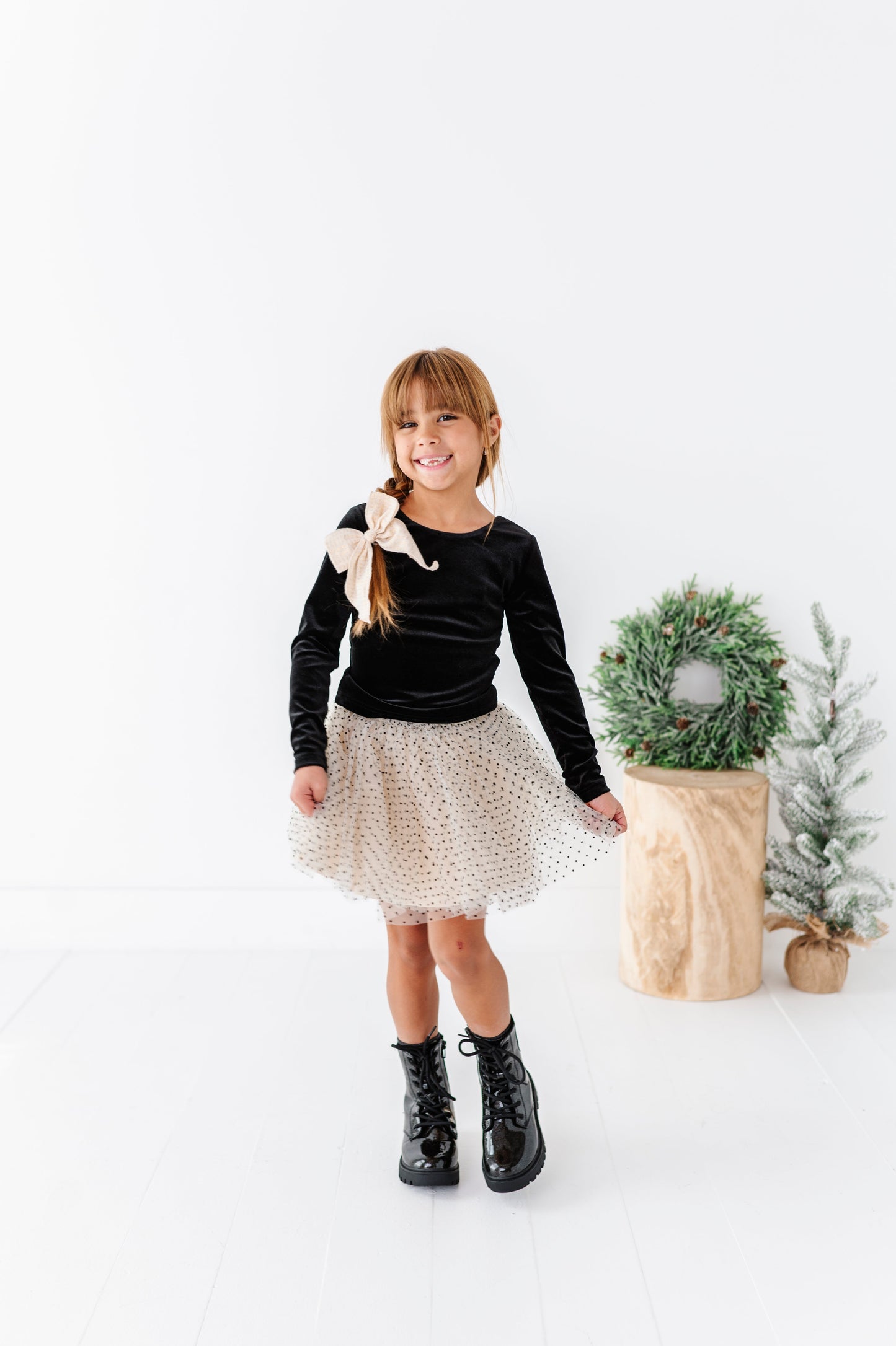 Black Velvet | Bow Back Long Sleeve Top