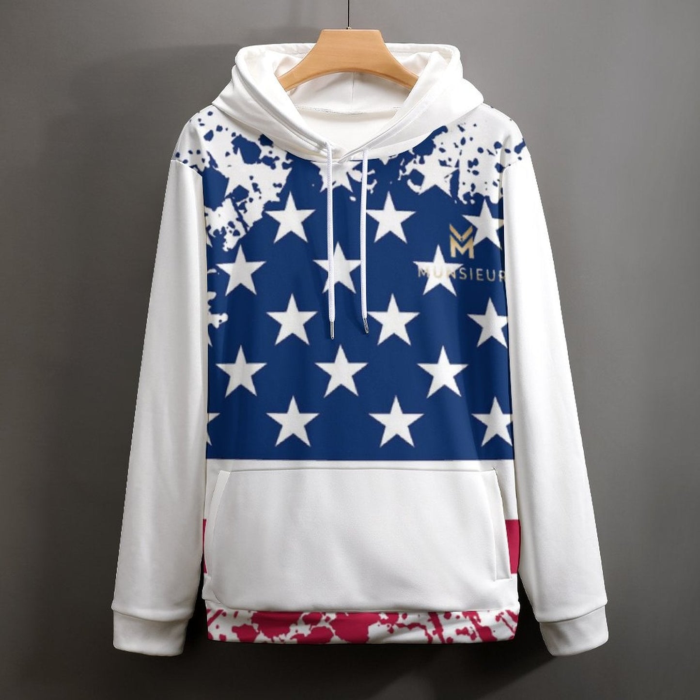 **Summer Sale** Munsieur Men's Graphic America's Pride Hoodie