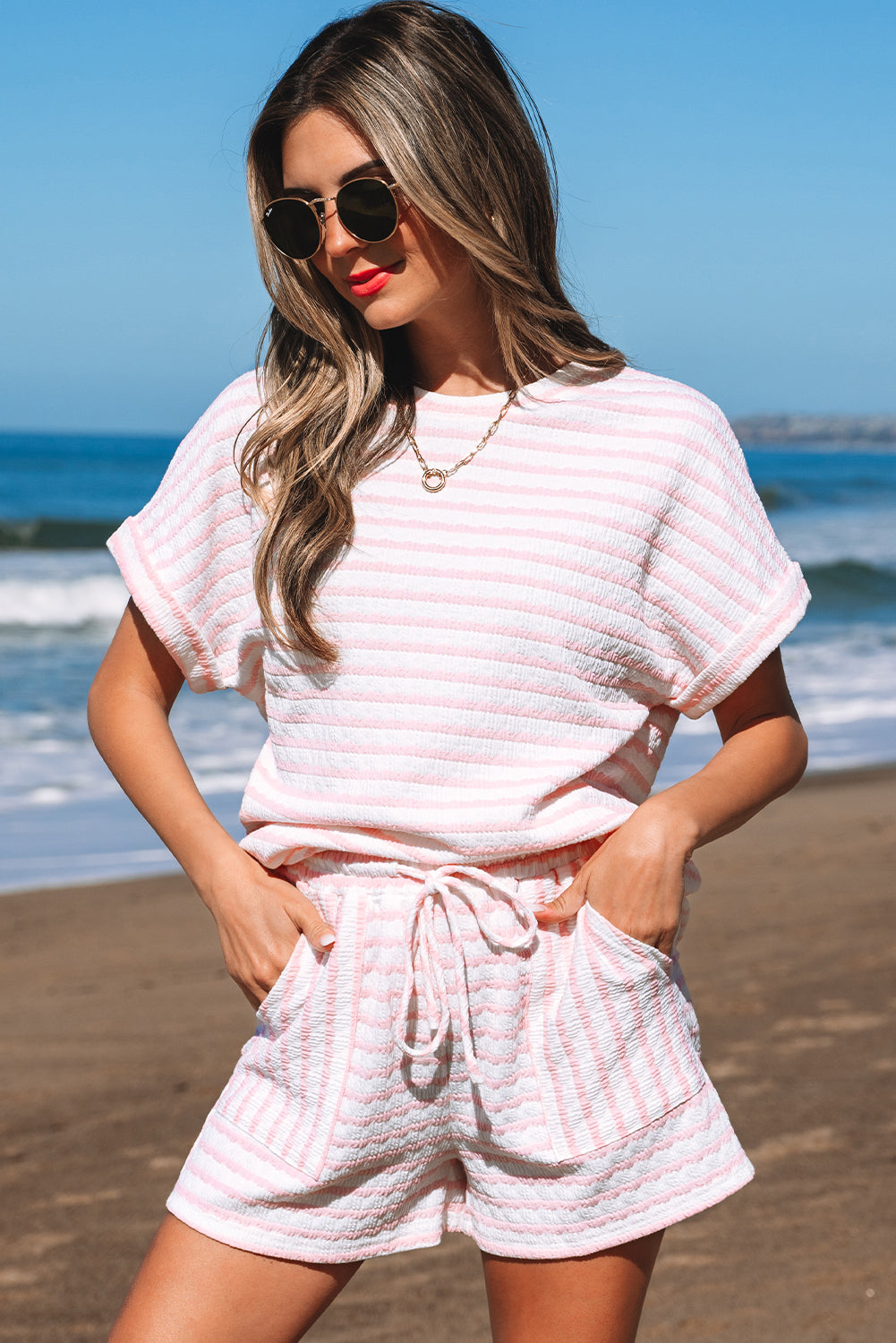 Milana Stripe Knitted Set Aaria Tees