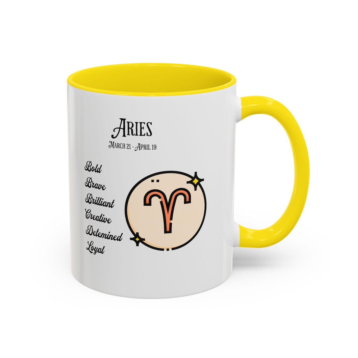 Aries Zodiac Accent Coffee Mug - Bold & Creative Zodiac Mug (11oz)