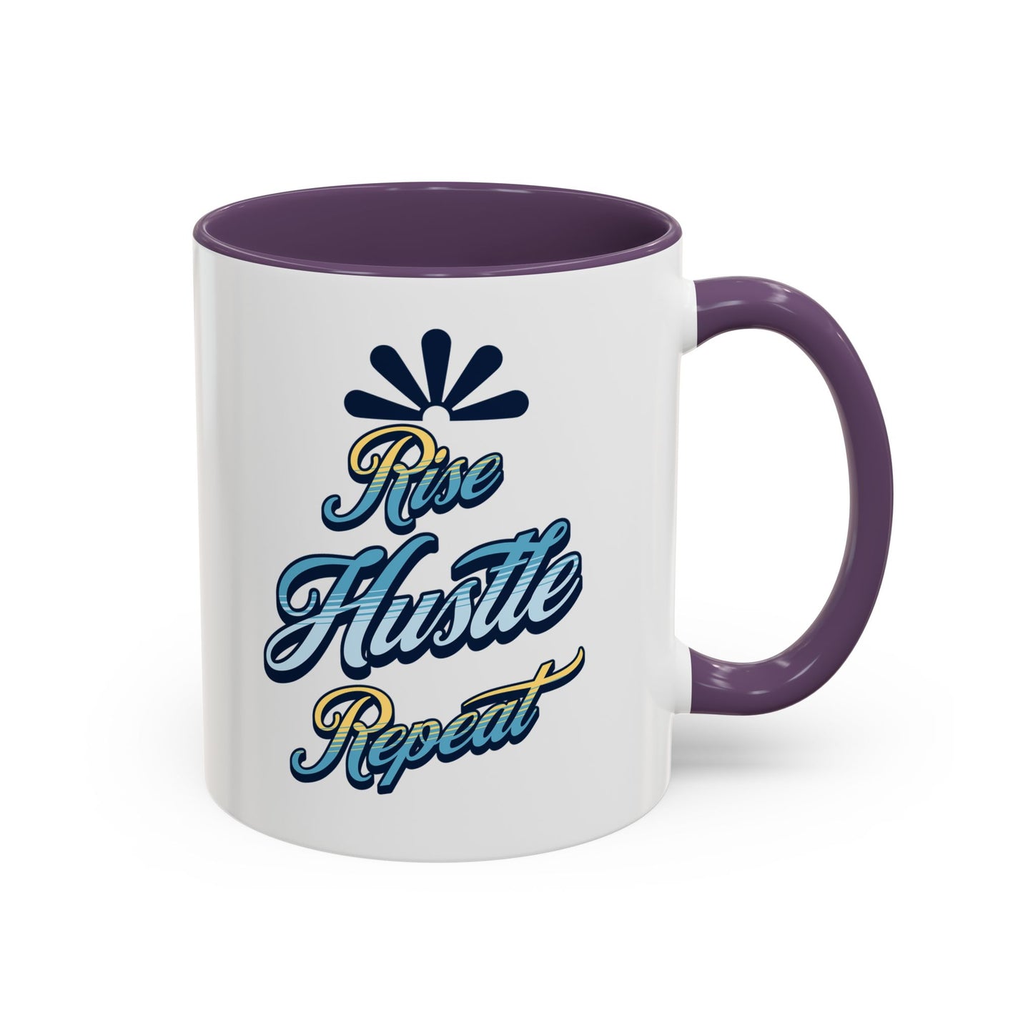 Rise Hustle Repeat Accent Coffee Mug – Inspiring Motivational Drinkware Mug