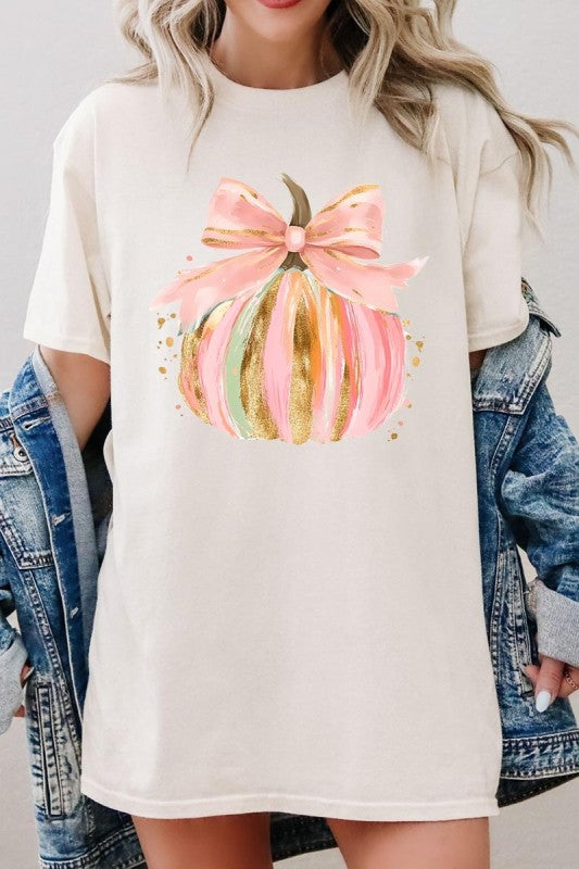 Brushstroke Pumpkin Graphic Plus Heavy Cotton Tee