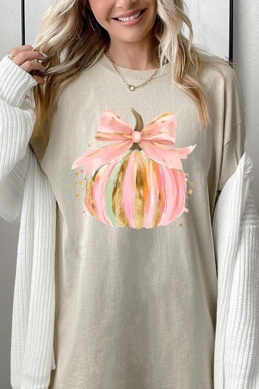 Brushstroke Pumpkin Graphic Plus Heavy Cotton Tee