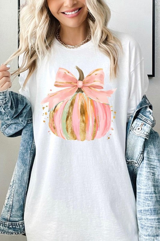 Brushstroke Pumpkin Graphic Plus Heavy Cotton Tee