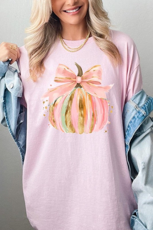Brushstroke Pumpkin Graphic Plus Heavy Cotton Tee