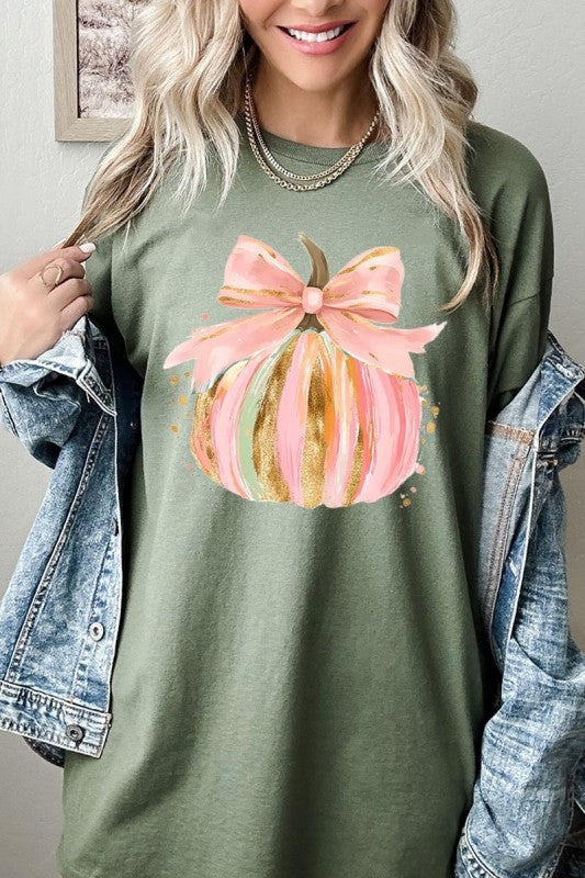 Brushstroke Pumpkin Graphic Plus Heavy Cotton Tee
