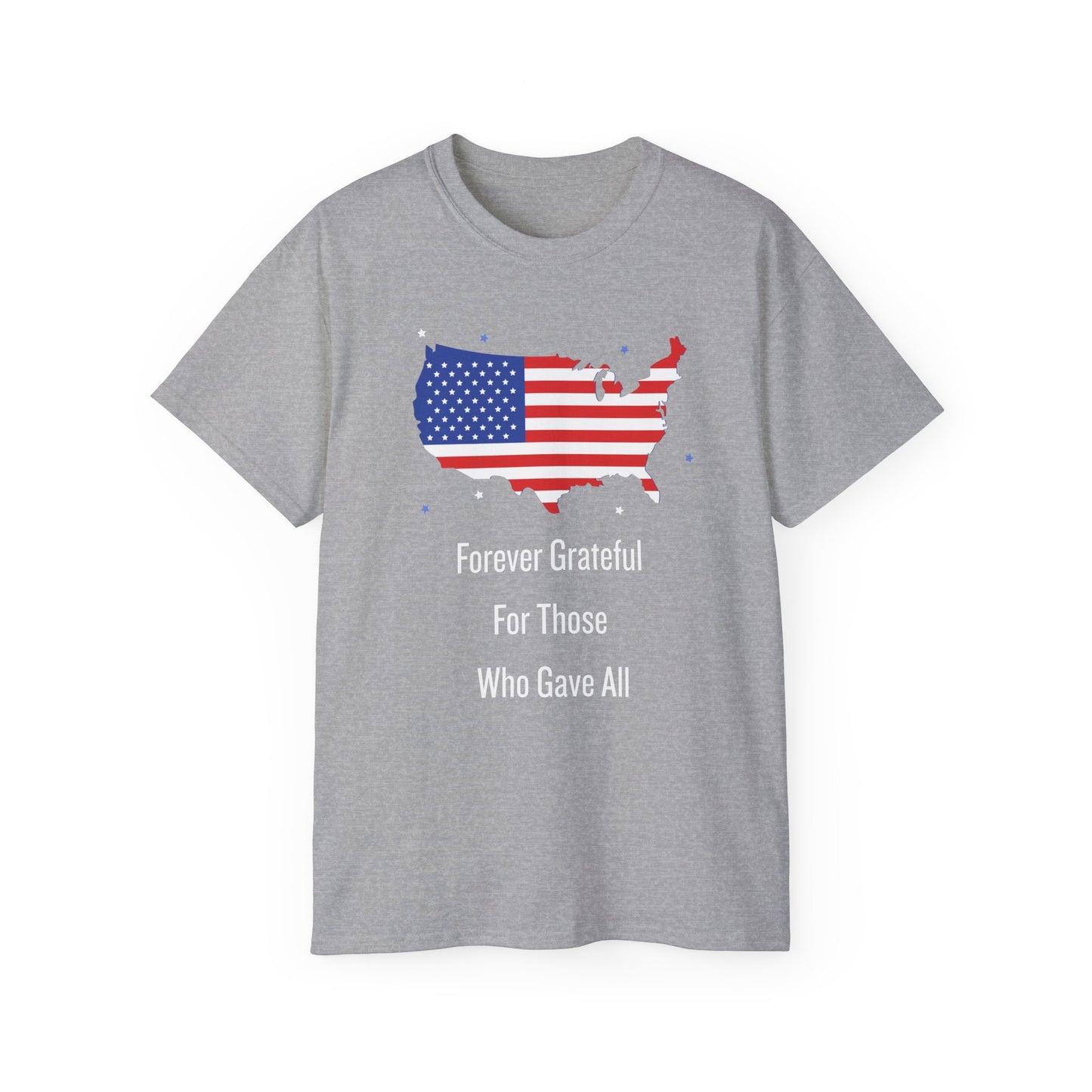 Forever Grateful Veterans Tee - Cotton Shirt for Memorial Day USA Flag Gift for Heroes