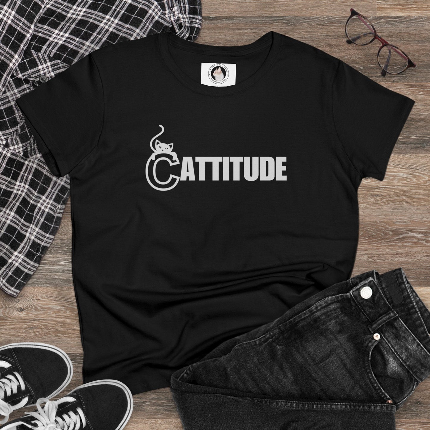 Cattitude Women's Midweight Cotton Tee