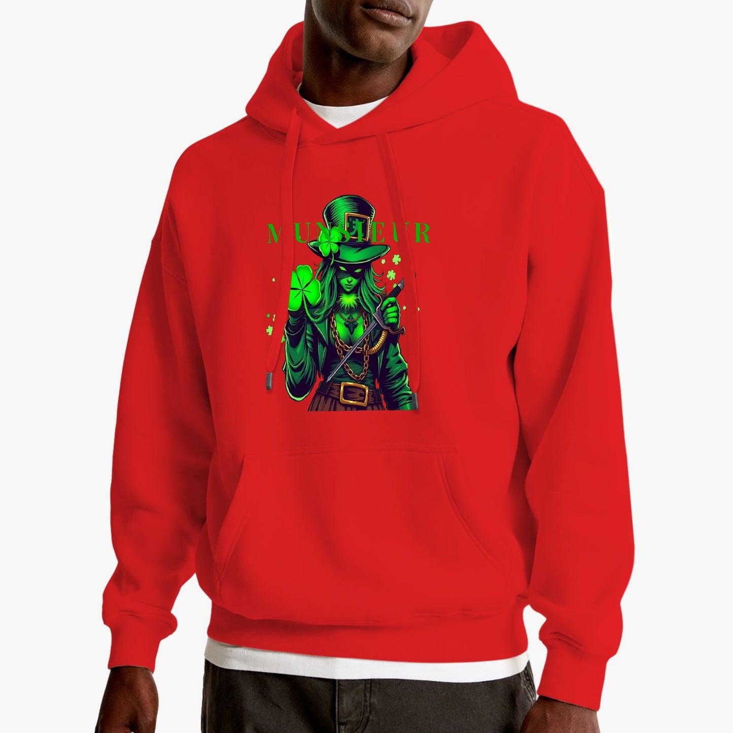 St. Patrick's Day Collection Munsieur Unisex Premium Pullover Hoodie Sweater Clover Gang Betty