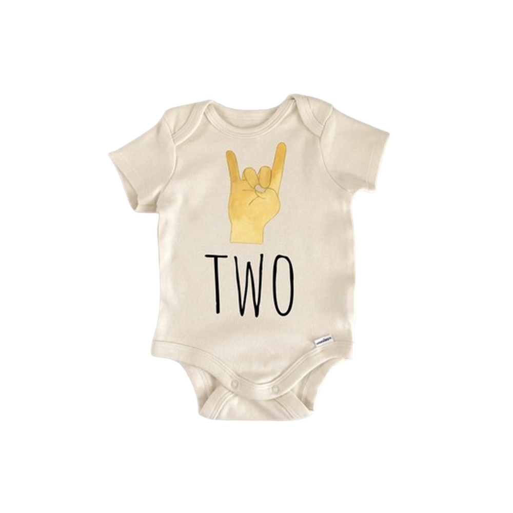 Rock Star Two Birthday - Baby Boy Girl Clothes Infant Bodysuit Funny Cute Newborn