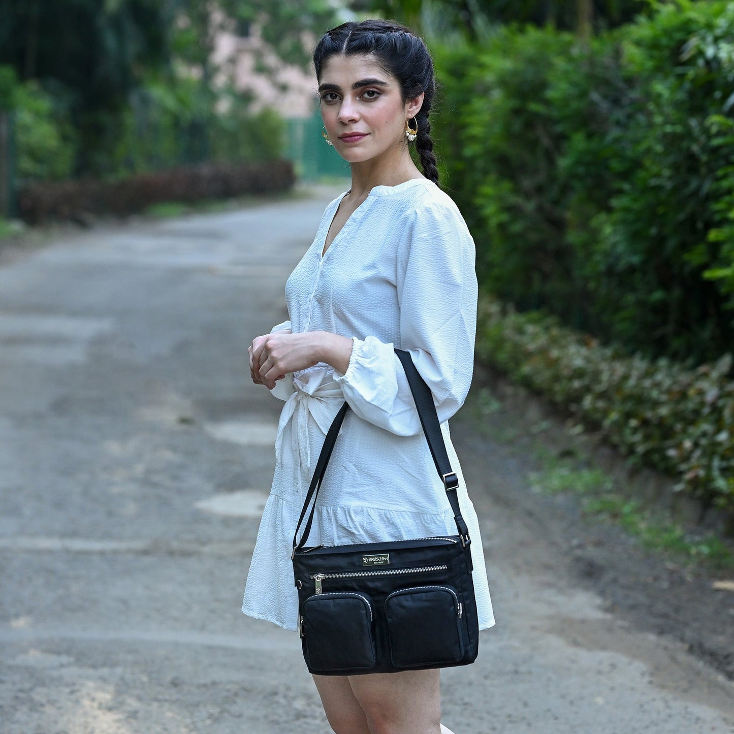 Wanderlust Luxe Fabric Crossbody Bag - 12022