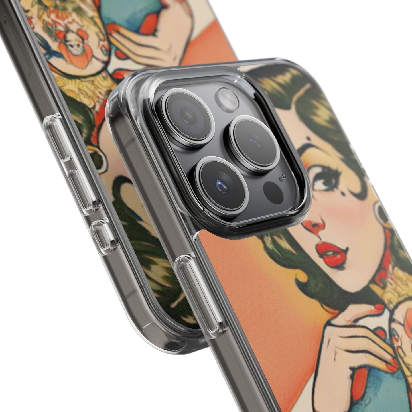 Retro Pin Up Clear Phone Case