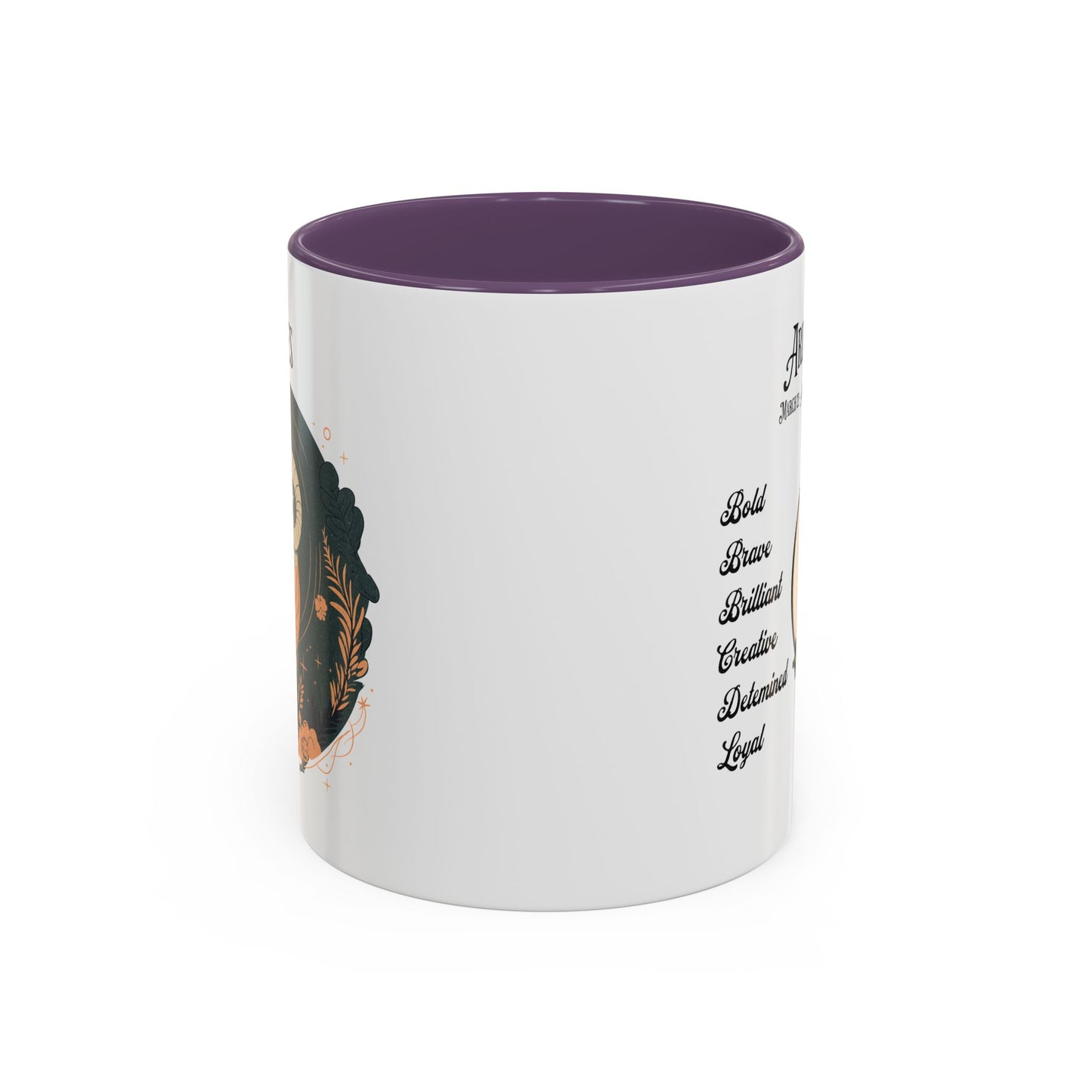 Aries Zodiac Accent Coffee Mug - Bold & Creative Zodiac Mug (11oz)