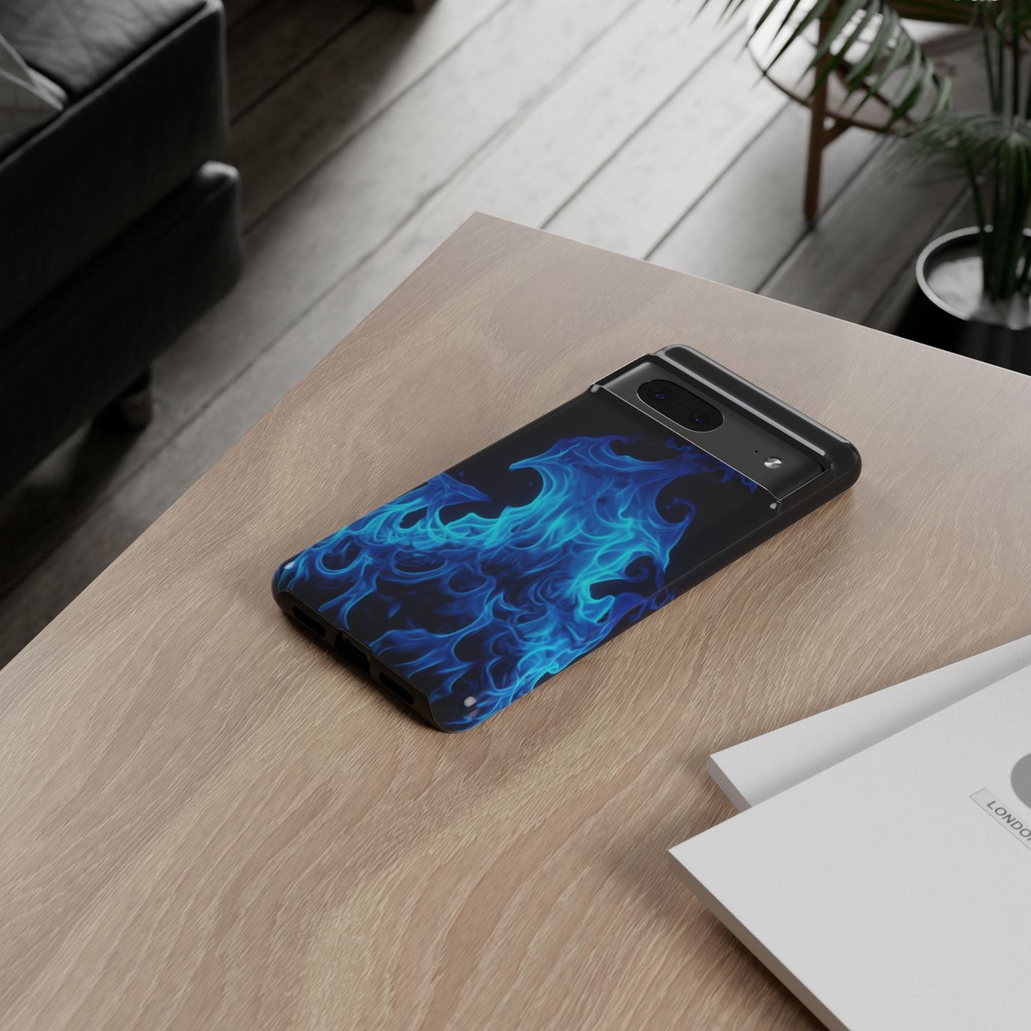 Blue Flames Tough Phone Case