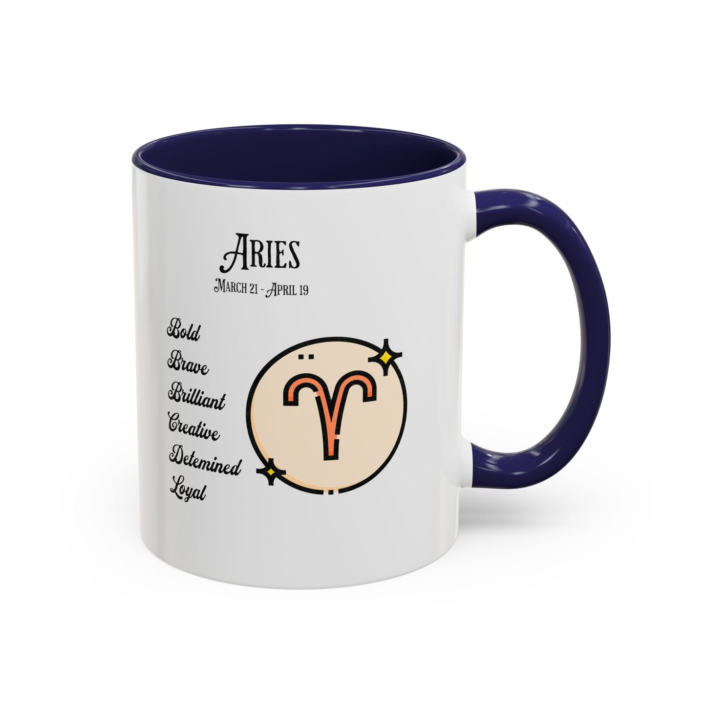 Aries Zodiac Accent Coffee Mug - Bold & Creative Zodiac Mug (11oz)