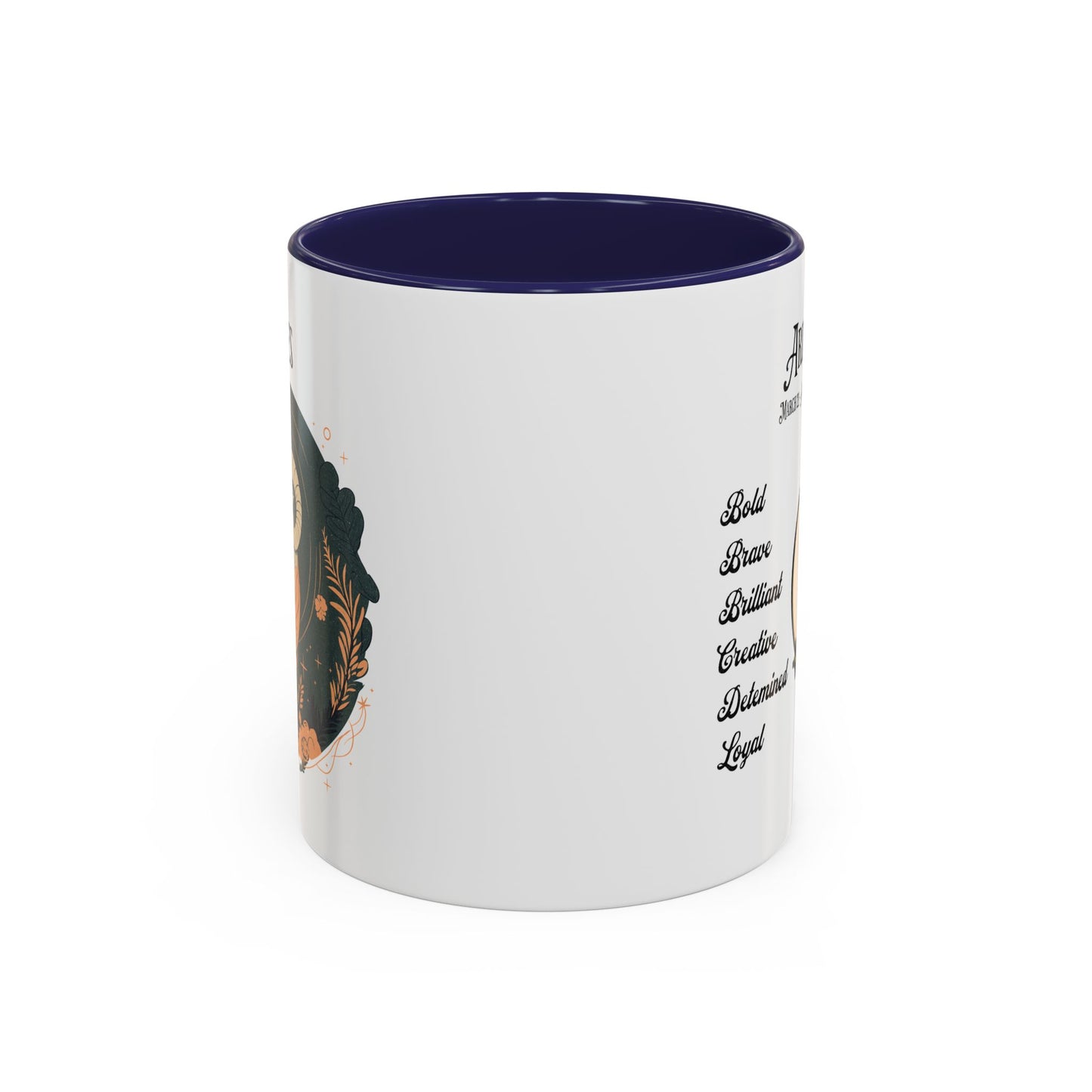 Aries Zodiac Accent Coffee Mug - Bold & Creative Zodiac Mug (11oz)