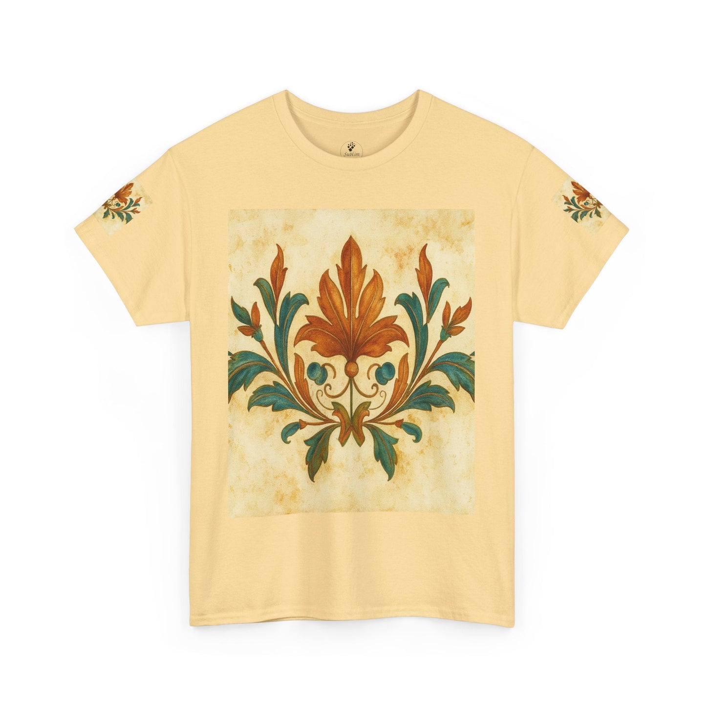 Vintage Botanical Unisex Heavy Cotton Tee, Floral Graphic Tee, Casual Summer Shirt, Gift for Nature Lovers, Eco-Friendly Apparel