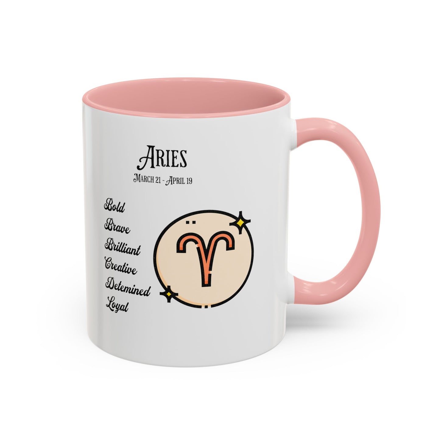 Aries Zodiac Accent Coffee Mug - Bold & Creative Zodiac Mug (11oz)