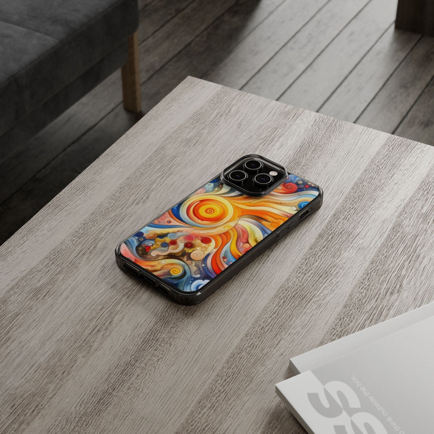 Colorful Abstract Swirl Clear Phone Case