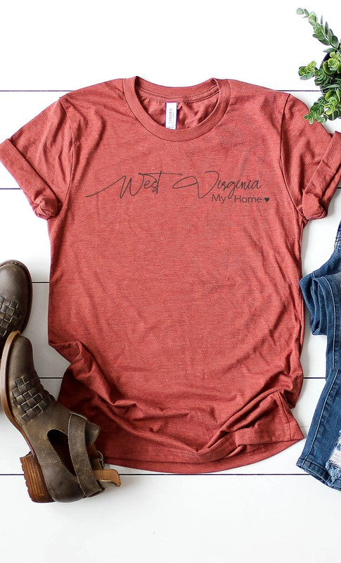 West Virginia my home graphic tee PLUS - Aaria Tees