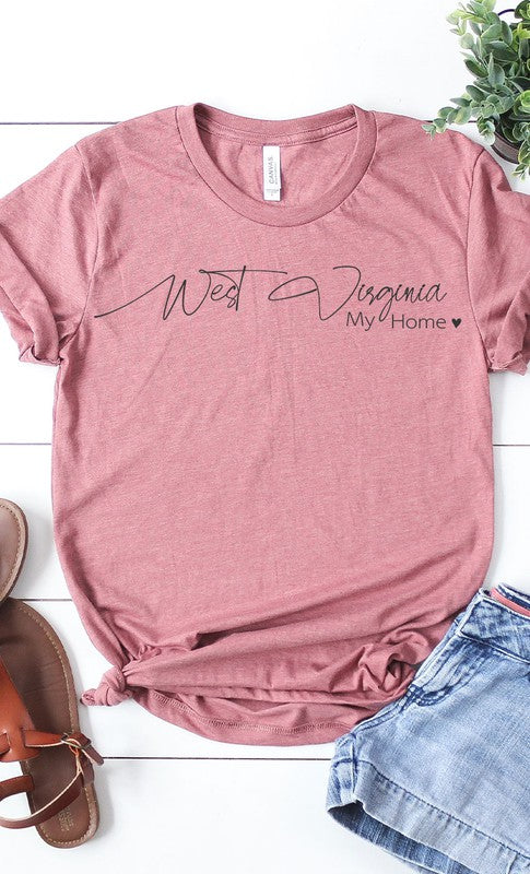 West Virginia my home graphic tee PLUS - Aaria Tees