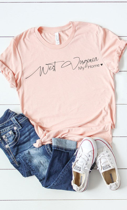 West Virginia my home graphic tee PLUS - Aaria Tees