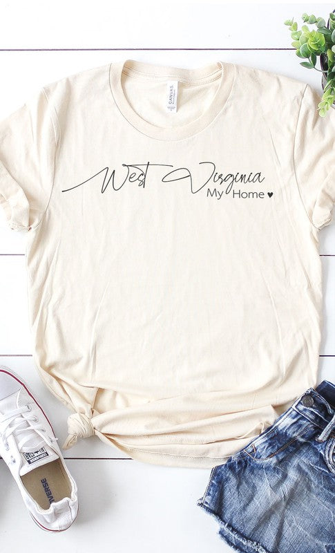 West Virginia my home graphic tee PLUS - Aaria Tees