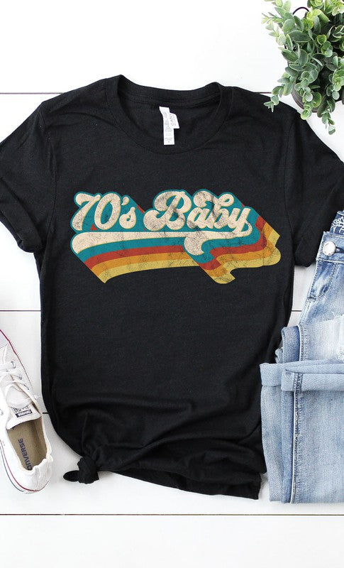 Retro 70's Baby Graphic Tee - Aaria Tees Aaria Tees
