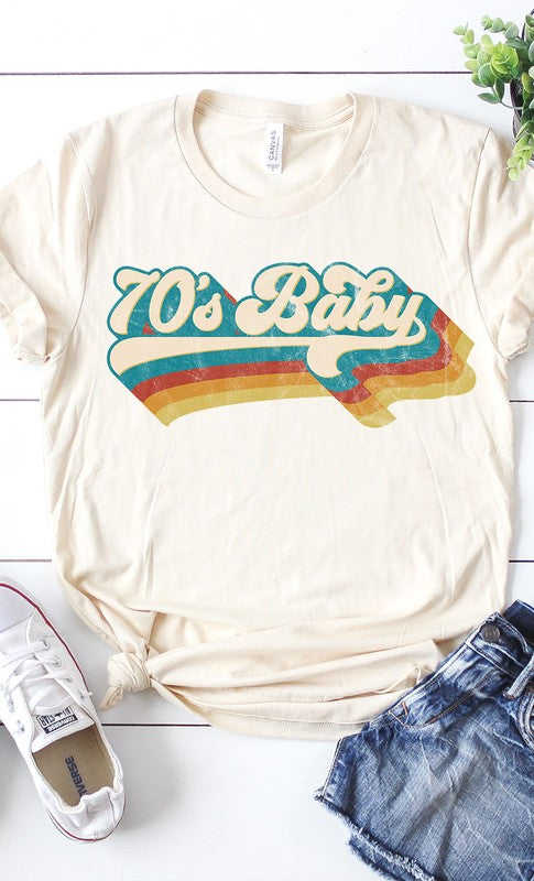 Retro 70's Baby Graphic Tee - Aaria Tees Aaria Tees