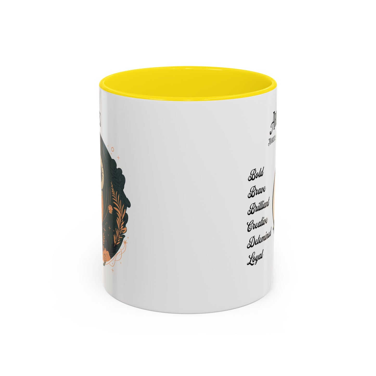 Aries Zodiac Accent Coffee Mug - Bold & Creative Zodiac Mug (11oz)