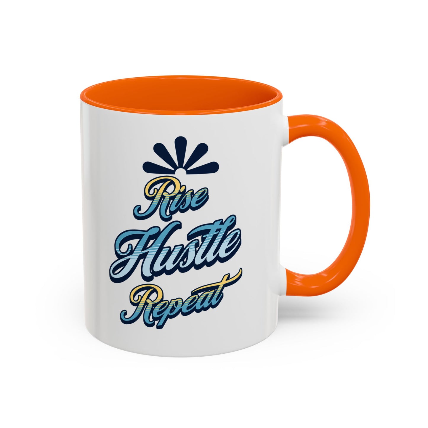 Rise Hustle Repeat Accent Coffee Mug – Inspiring Motivational Drinkware Mug