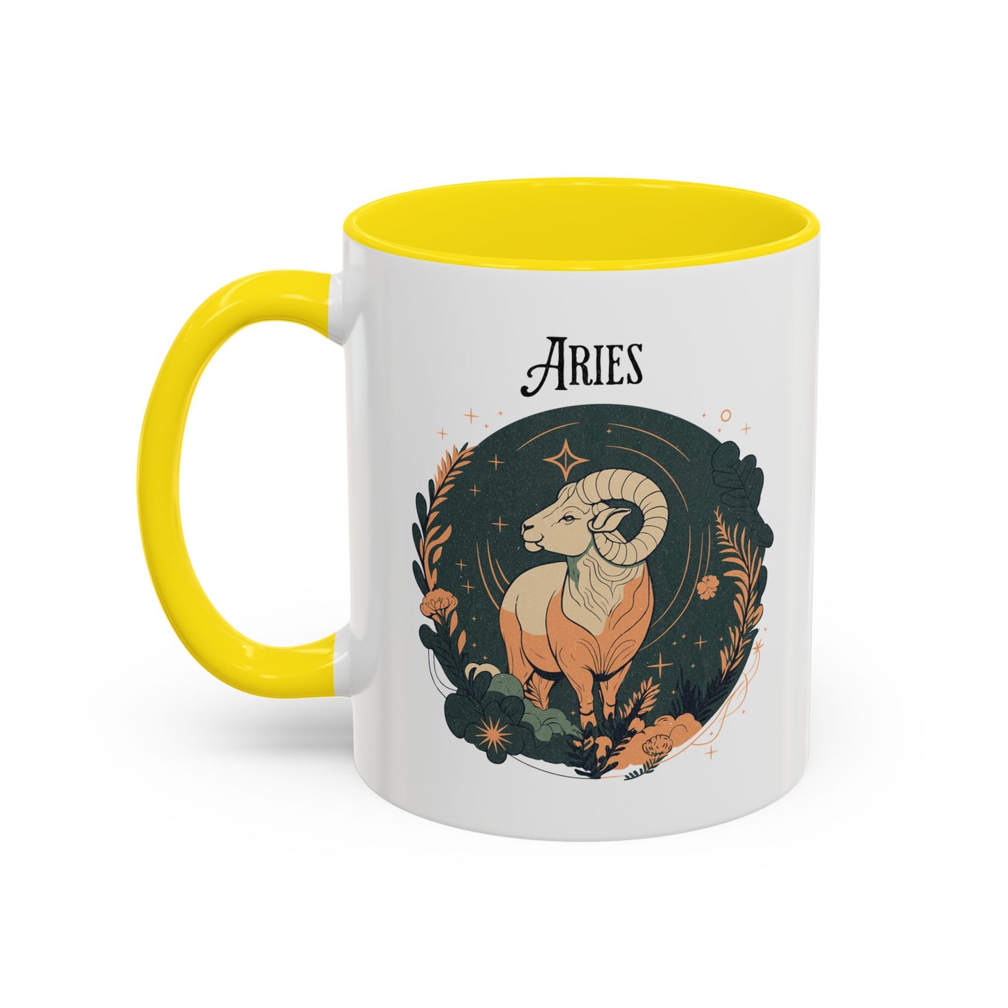 Aries Zodiac Accent Coffee Mug - Bold & Creative Zodiac Mug (11oz)