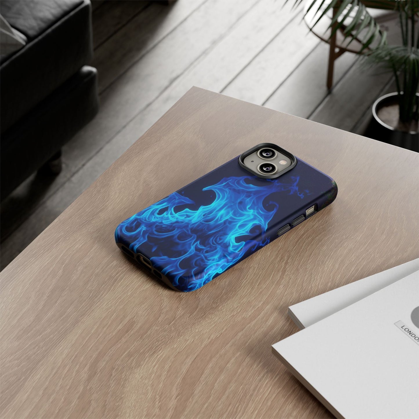 Blue Flames Tough Phone Case