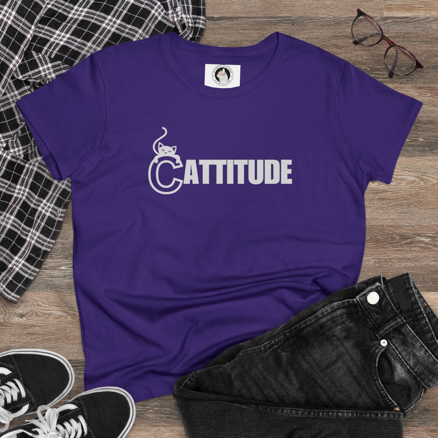 Cattitude Women's Midweight Cotton Tee