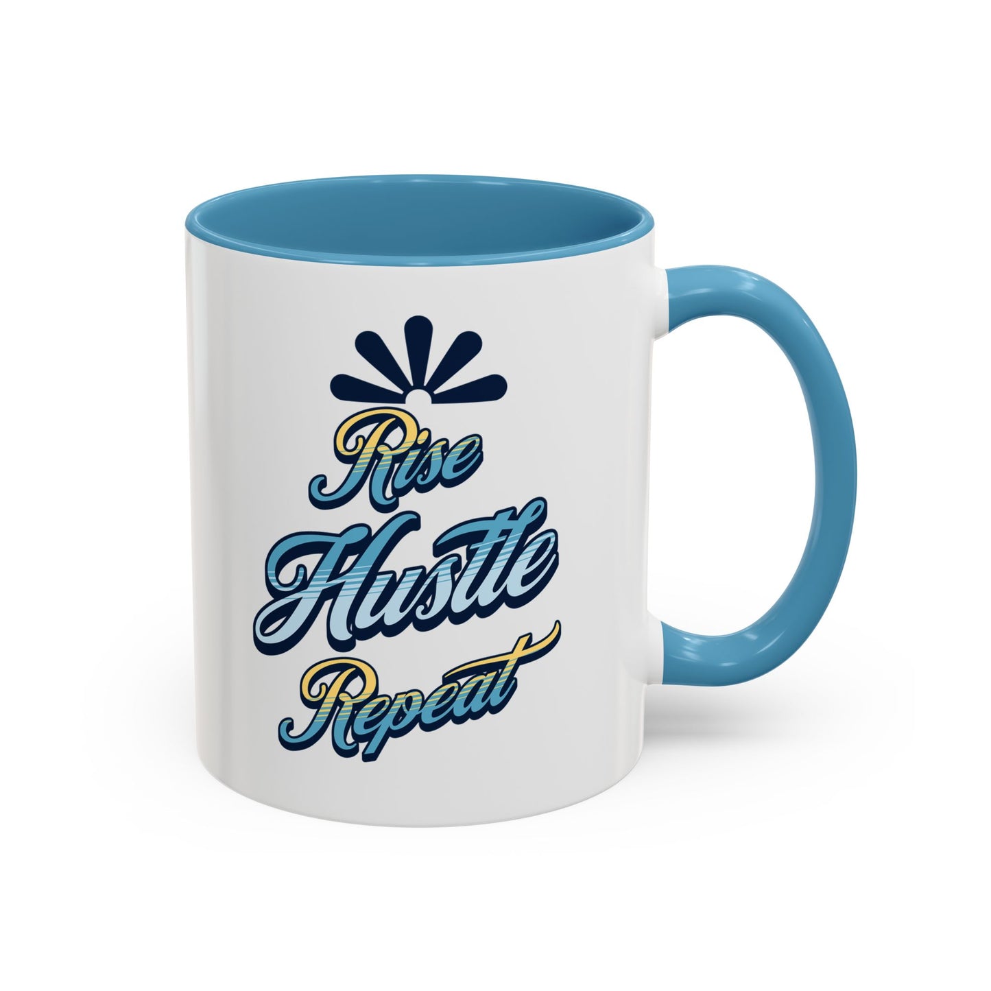 Rise Hustle Repeat Accent Coffee Mug – Inspiring Motivational Drinkware Mug