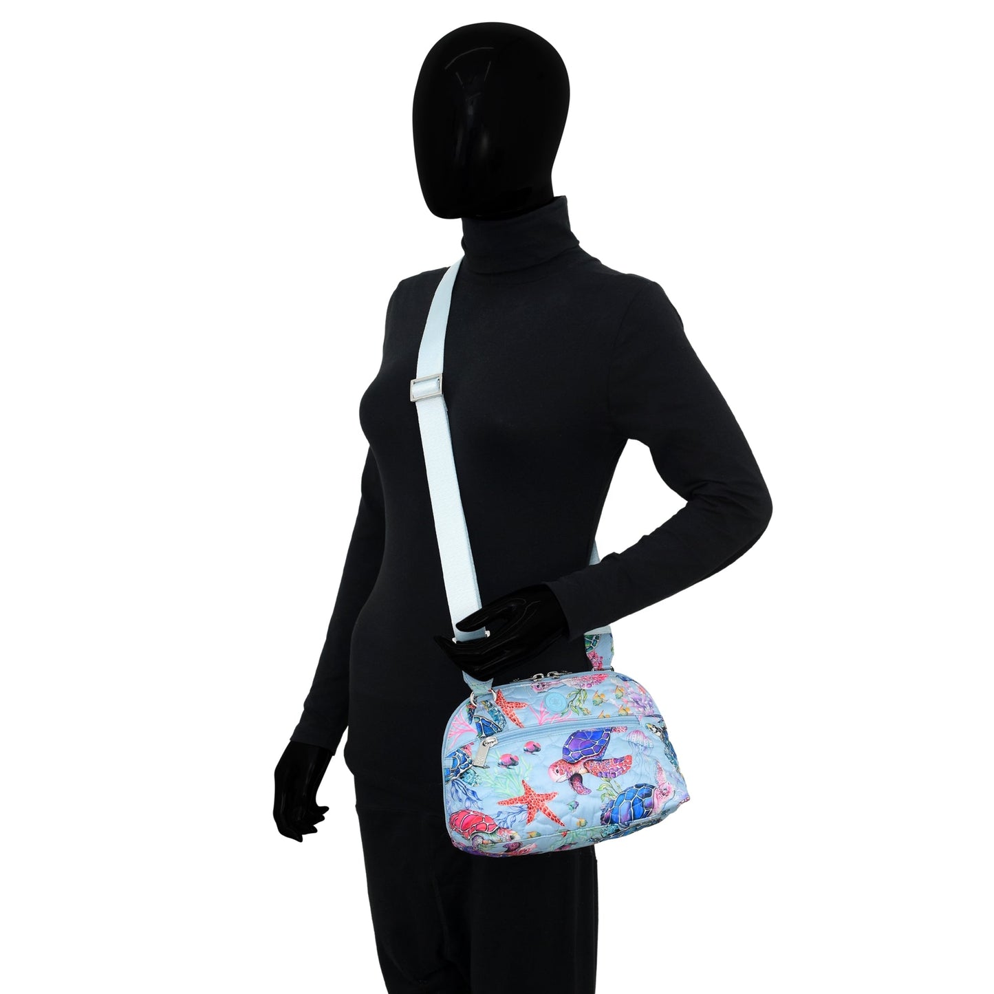 Wanderlust Quilted Fabric Dome Crossbody - 16017