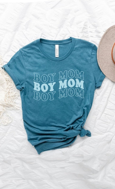 Retro Boy Mom Graphic Tee - Aaria Tees Aaria Tees