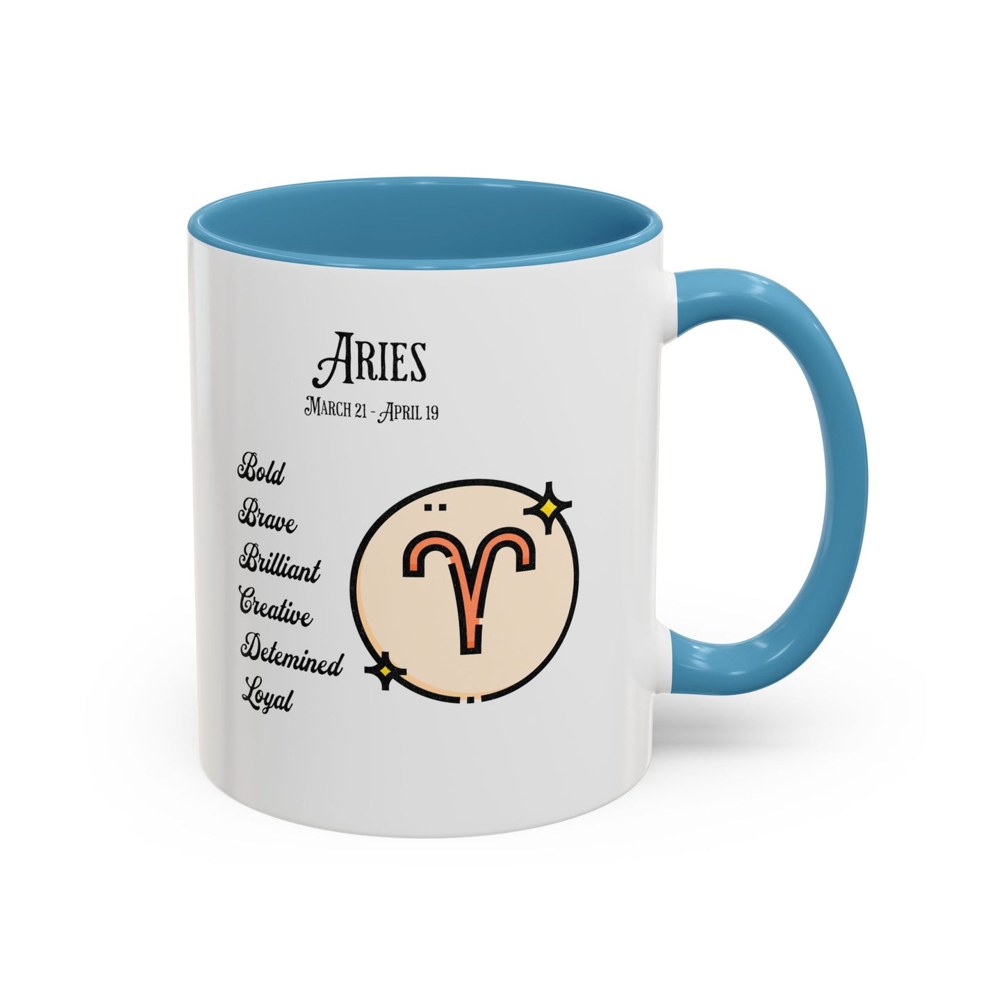 Aries Zodiac Accent Coffee Mug - Bold & Creative Zodiac Mug (11oz)