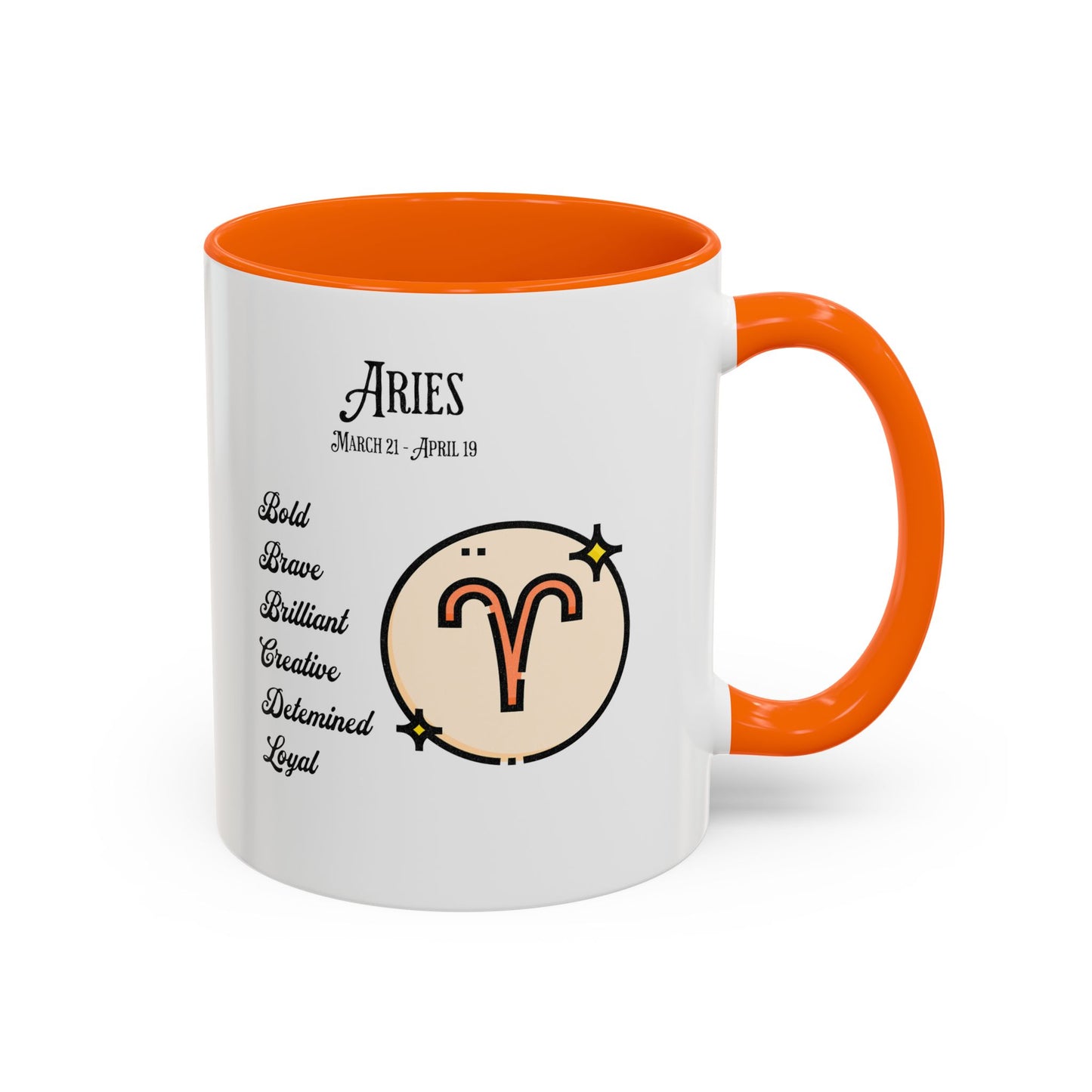 Aries Zodiac Accent Coffee Mug - Bold & Creative Zodiac Mug (11oz)