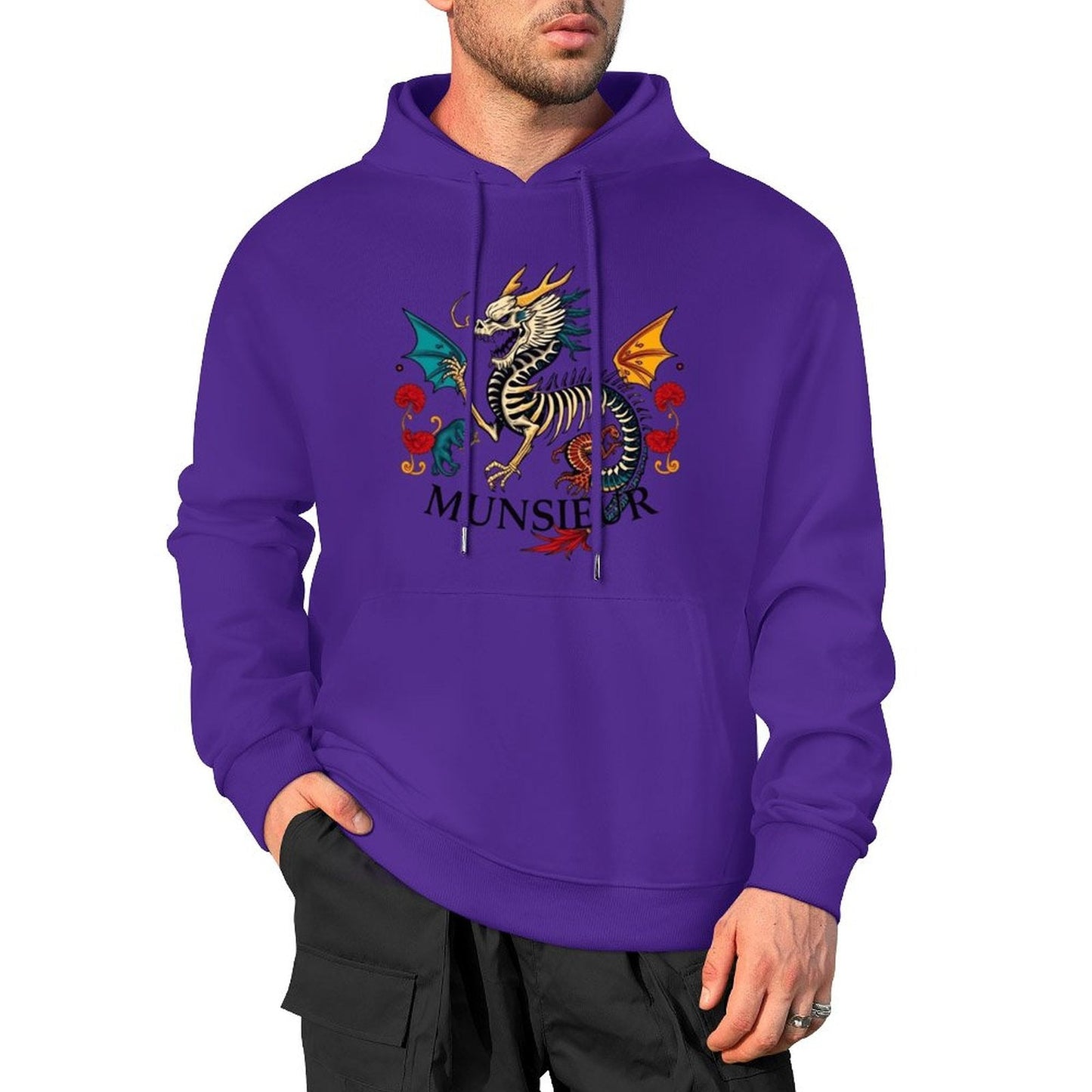 Munsieur Inferno Crest: Dragon Hoodie for Men