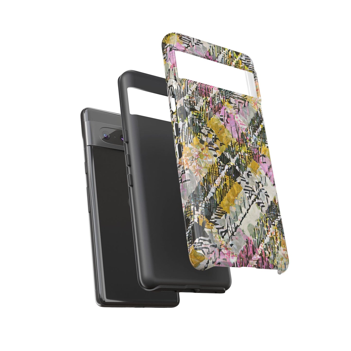 Purple Plaid Floral Artistic Tough Phone Case