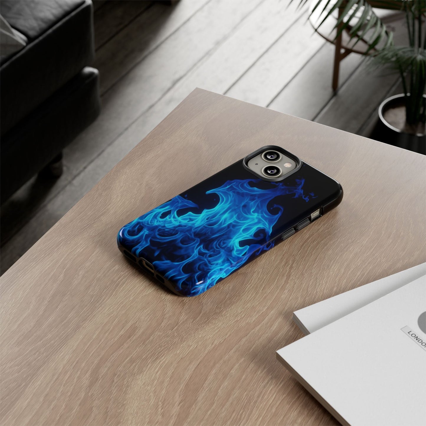 Blue Flames Tough Phone Case