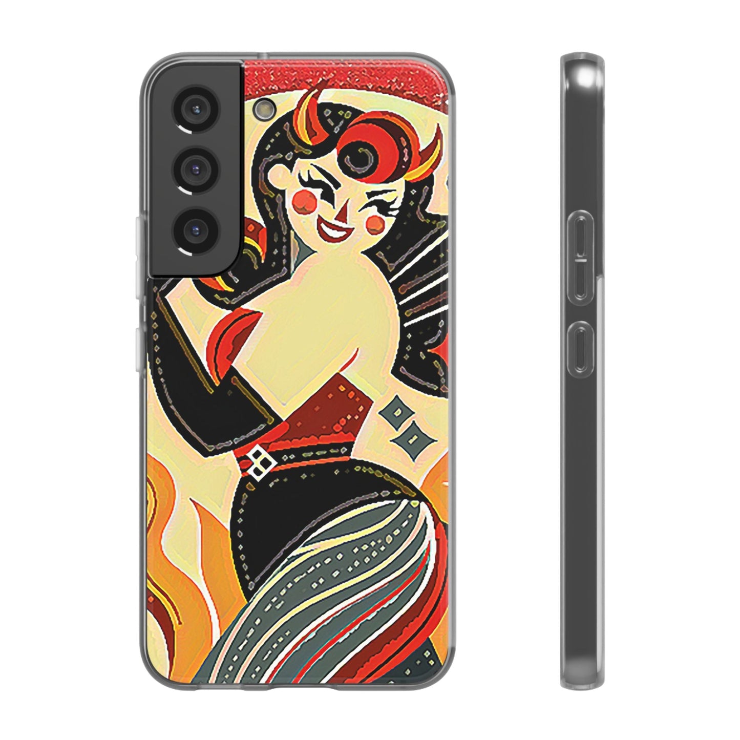 Red & Black Female Devil Flexi Phone Case