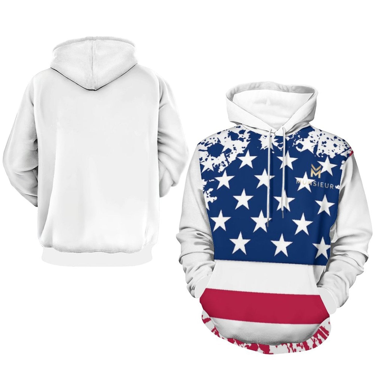 **Summer Sale** Munsieur Men's Graphic America's Pride Hoodie