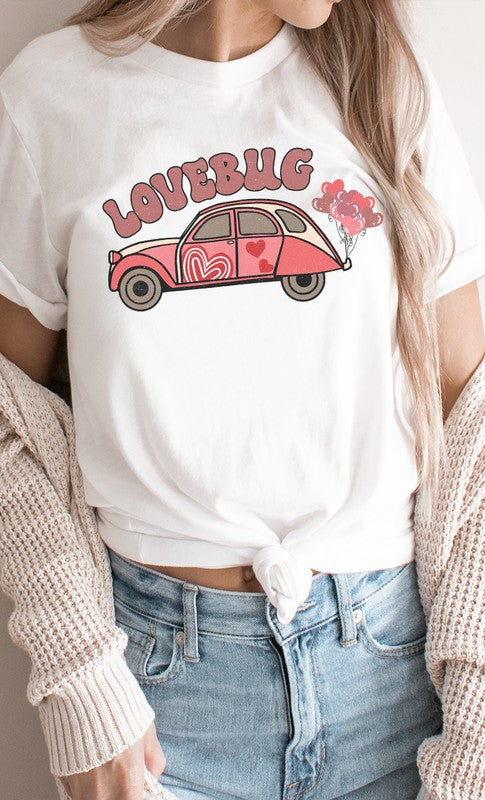 Heart Balloon LoveBug Valentines Day Graphic Tee - Aaria Tees