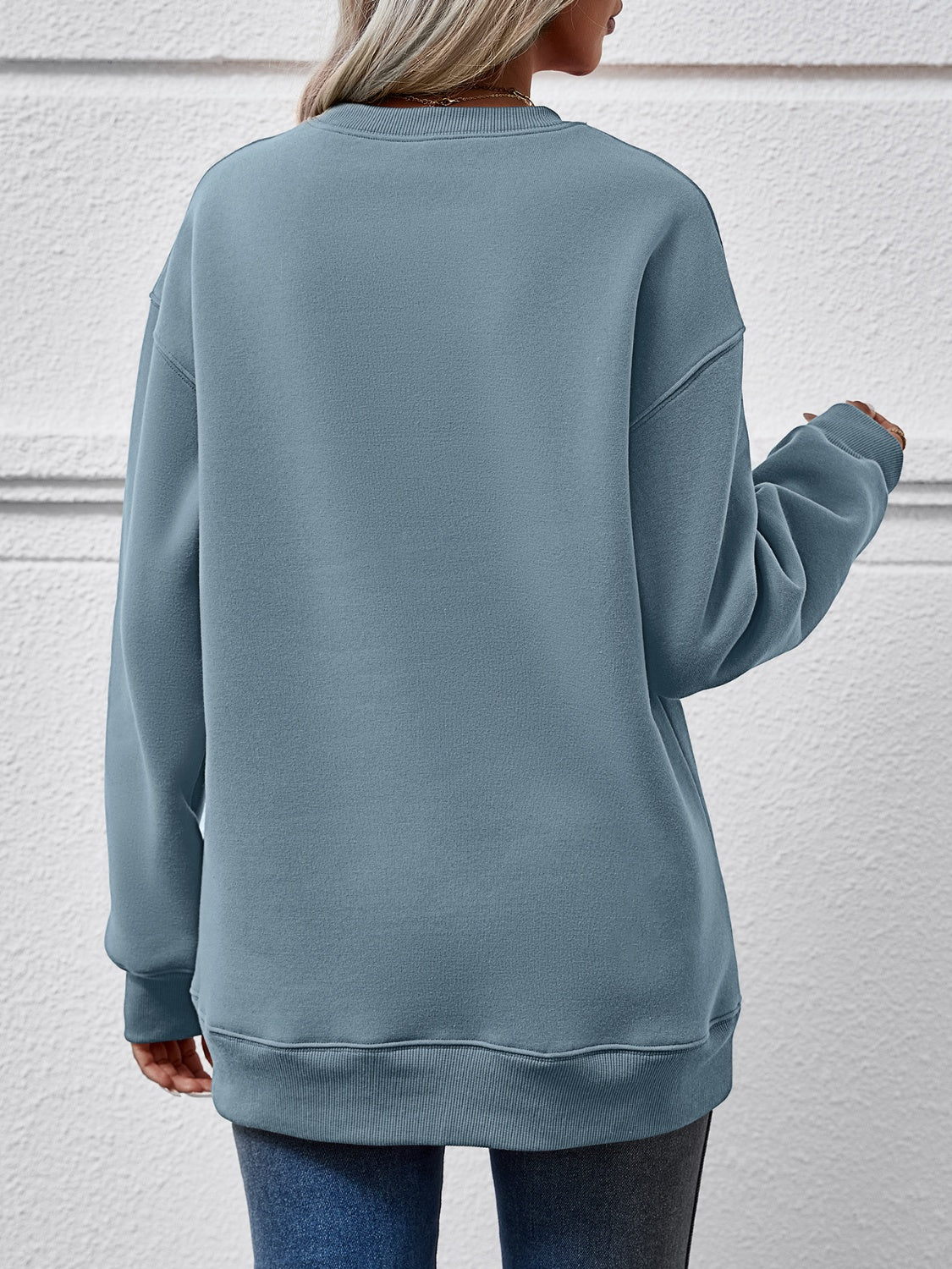 Round Neck Graphic Long Sleeve Sweatshirt - Aaria Tees Aaria Tees
