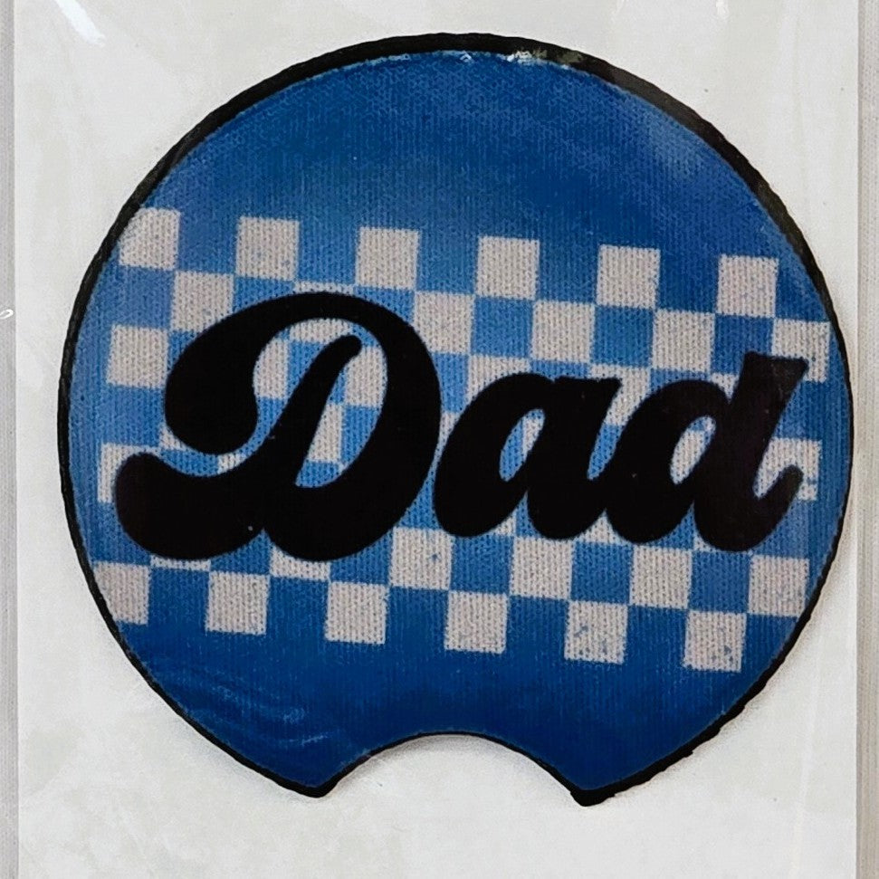 Checkered Dad Car Coasters