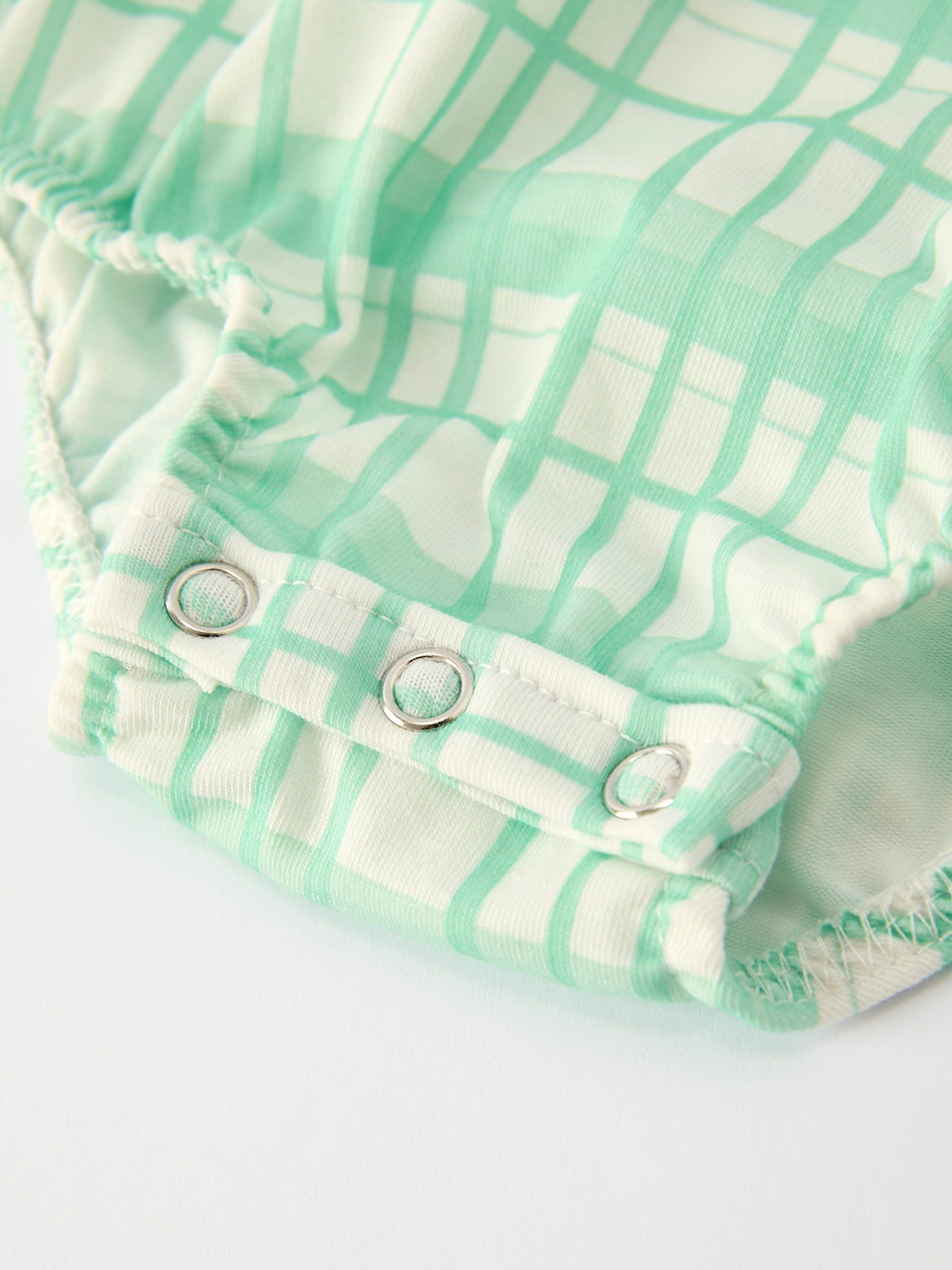 Christmas Baby Girl Smock Embroidery Green Plaid Romper