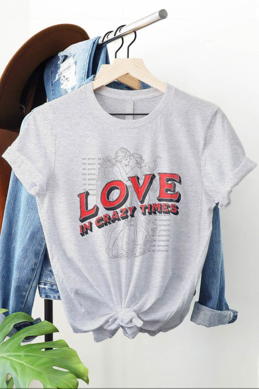 Love in Crazy Times, Valentines Day Graphic Tee - Aaria Tees Aaria Tees